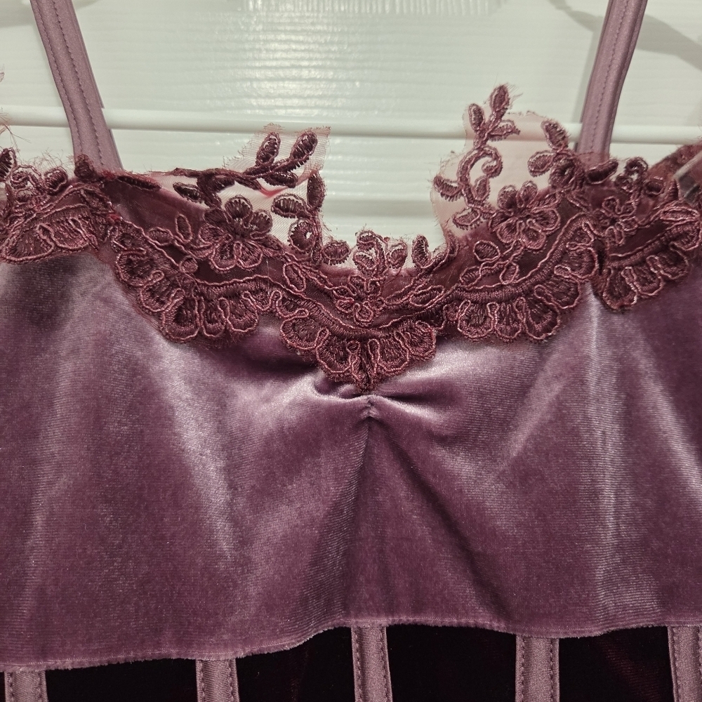 Revolution Dancewear Stretch Velvet floral-embroidered tulle Ballet Dress - Picture 4 of 10